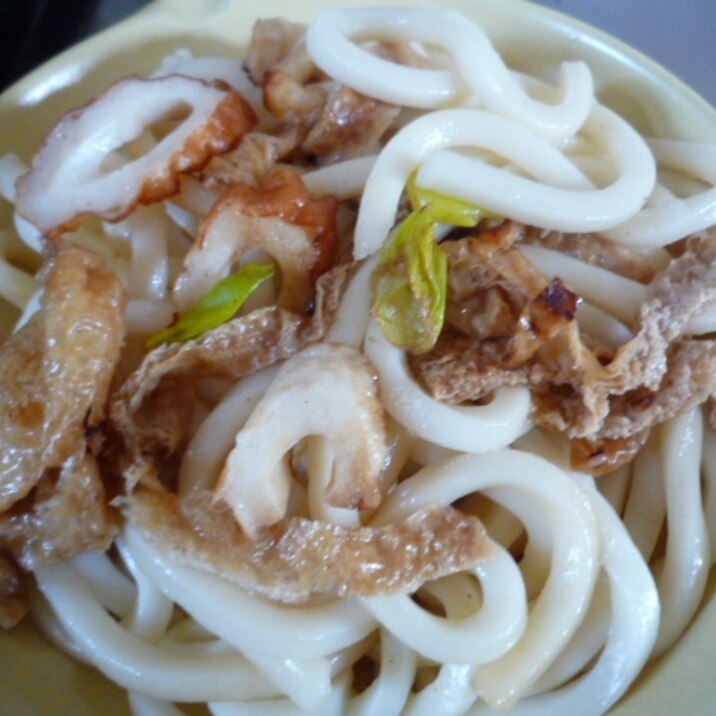 きつねうどんの揚げde焼きうどん